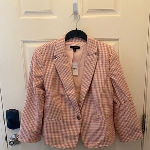 Ann Taylor Pink The Newbury Blazer in Houndstooth